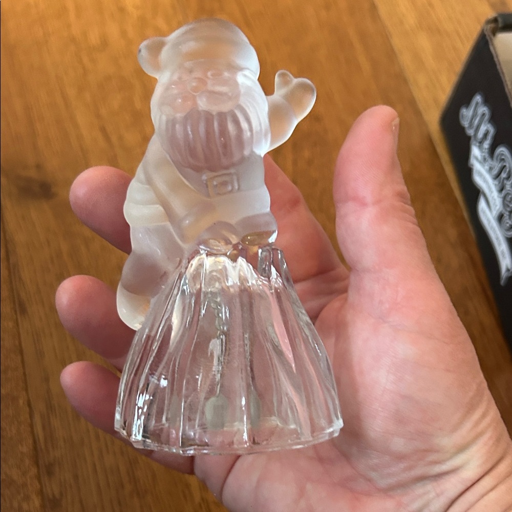 Frosted Glass Santa Taiwan Christmas Bell